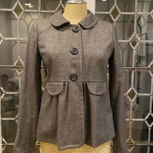 J. Crew Gray Blazer with Fitted Silhouette and Textured Fabric